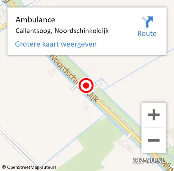 Locatie op kaart van de 112 melding: Ambulance Callantsoog, Noordschinkeldijk op 22 augustus 2023 19:04