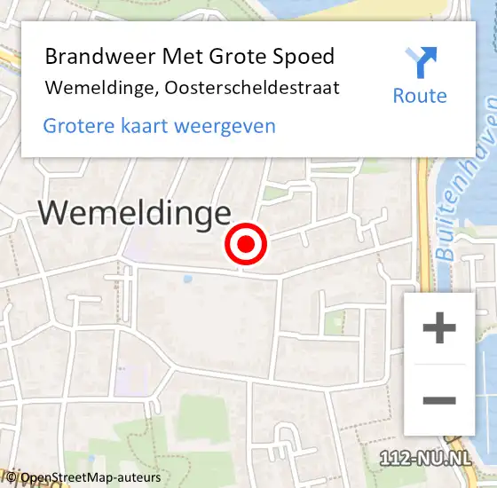 Locatie op kaart van de 112 melding: Brandweer Met Grote Spoed Naar Wemeldinge, Oosterscheldestraat op 22 augustus 2023 19:10