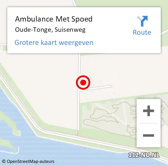 Locatie op kaart van de 112 melding: Ambulance Met Spoed Naar Oude-Tonge, Suisenweg op 22 augustus 2023 20:09