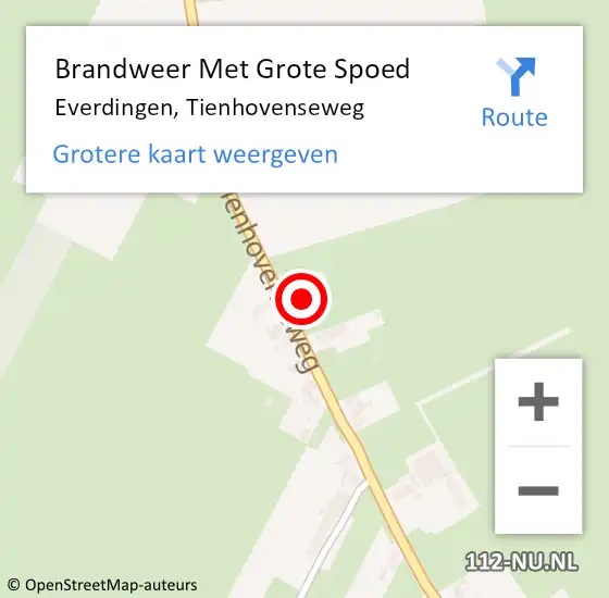 Locatie op kaart van de 112 melding: Brandweer Met Grote Spoed Naar Everdingen, Tienhovenseweg op 22 augustus 2023 20:54