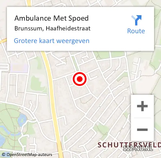 Locatie op kaart van de 112 melding: Ambulance Met Spoed Naar Brunssum, Haafheidestraat op 5 september 2014 15:29