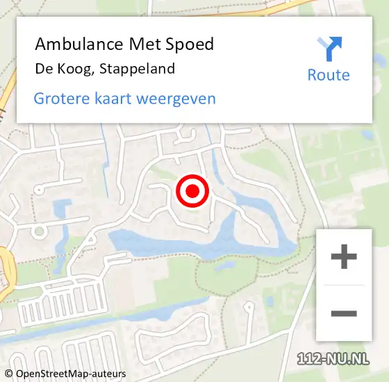 Locatie op kaart van de 112 melding: Ambulance Met Spoed Naar De Koog, Stappeland op 22 augustus 2023 21:45
