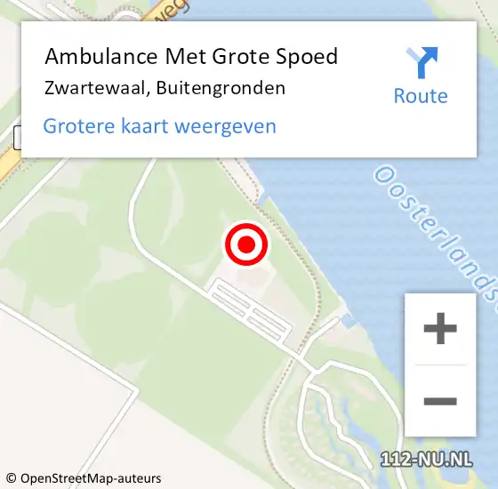 Locatie op kaart van de 112 melding: Ambulance Met Grote Spoed Naar Zwartewaal, Buitengronden op 22 augustus 2023 23:47