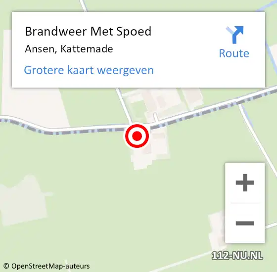 Locatie op kaart van de 112 melding: Brandweer Met Spoed Naar Ansen, Kattemade op 23 augustus 2023 00:21