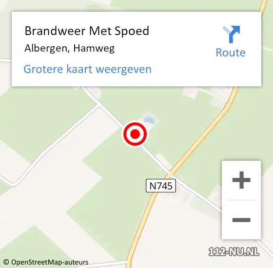 Locatie op kaart van de 112 melding: Brandweer Met Spoed Naar Albergen, Hamweg op 23 augustus 2023 00:28