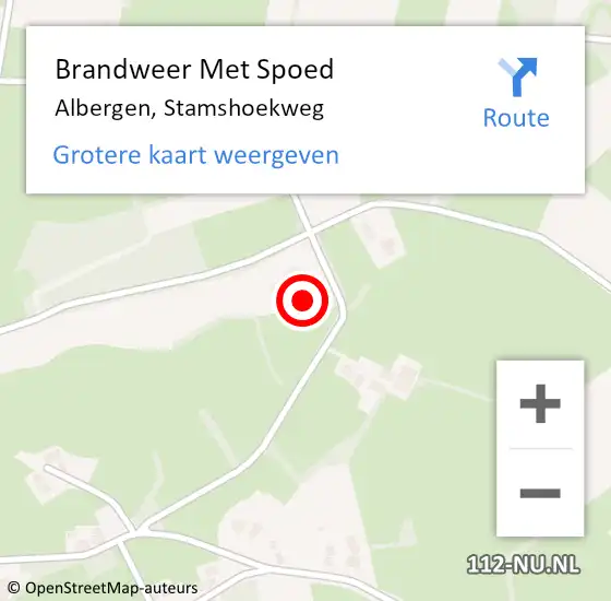 Locatie op kaart van de 112 melding: Brandweer Met Spoed Naar Albergen, Stamshoekweg op 23 augustus 2023 00:56