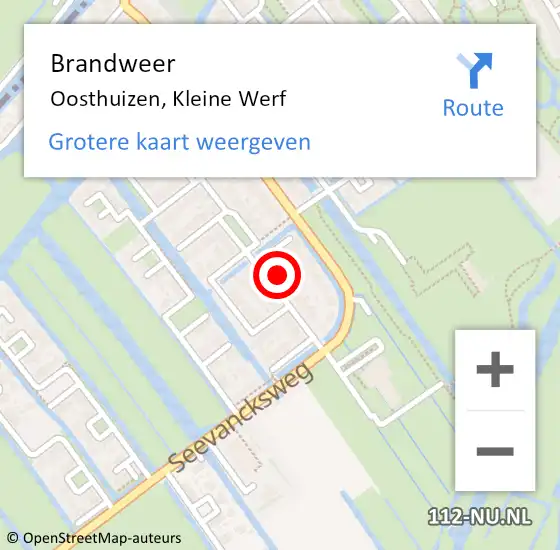 Locatie op kaart van de 112 melding: Brandweer Oosthuizen, Kleine Werf op 23 augustus 2023 03:34