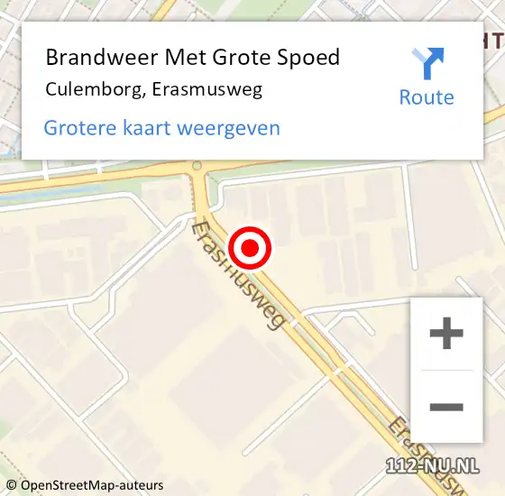 Locatie op kaart van de 112 melding: Brandweer Met Grote Spoed Naar Culemborg, Erasmusweg op 23 augustus 2023 06:04