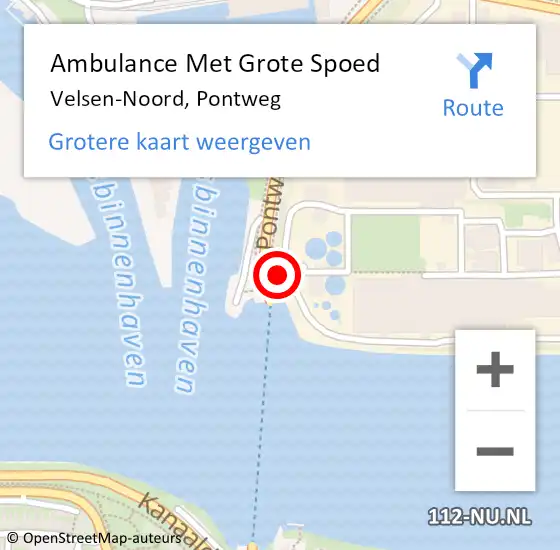 Locatie op kaart van de 112 melding: Ambulance Met Grote Spoed Naar Velsen-Noord, Pontweg op 23 augustus 2023 06:55