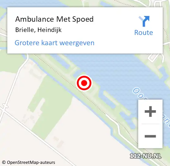 Locatie op kaart van de 112 melding: Ambulance Met Spoed Naar Brielle, Heindijk op 23 augustus 2023 08:39