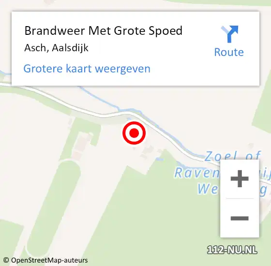 Locatie op kaart van de 112 melding: Brandweer Met Grote Spoed Naar Asch, Aalsdijk op 13 oktober 2013 16:49