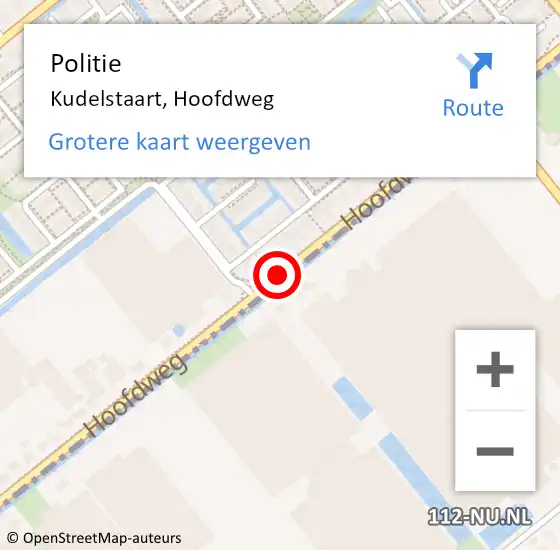 Locatie op kaart van de 112 melding: Politie Kudelstaart, Hoofdweg op 5 september 2014 16:02