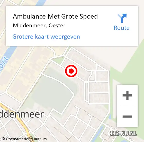 Locatie op kaart van de 112 melding: Ambulance Met Grote Spoed Naar Middenmeer, Oester op 23 augustus 2023 10:25
