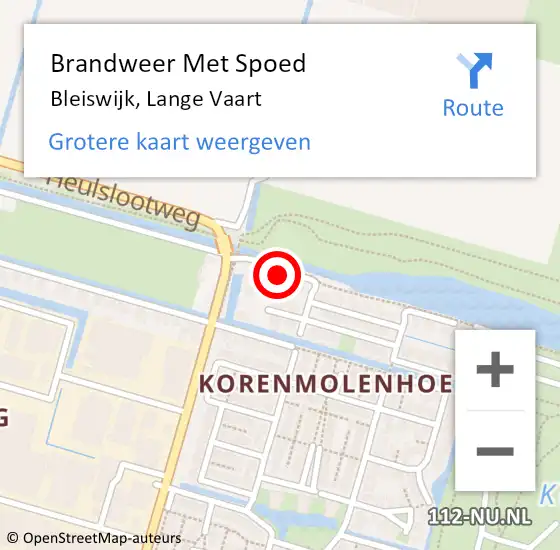 Locatie op kaart van de 112 melding: Brandweer Met Spoed Naar Bleiswijk, Lange Vaart op 23 augustus 2023 10:28