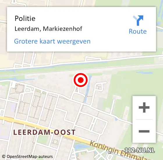 Locatie op kaart van de 112 melding: Politie Leerdam, Markiezenhof op 23 augustus 2023 10:41