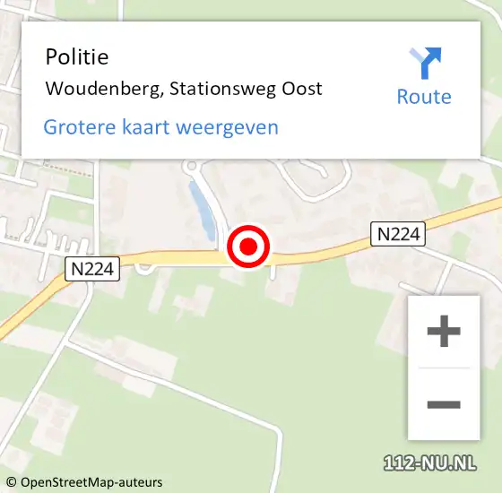 Locatie op kaart van de 112 melding: Politie Woudenberg, Stationsweg Oost op 23 augustus 2023 10:42