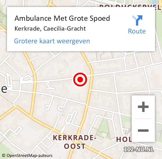 Locatie op kaart van de 112 melding: Ambulance Met Grote Spoed Naar Kerkrade, Agatha-Gracht op 13 oktober 2013 16:50