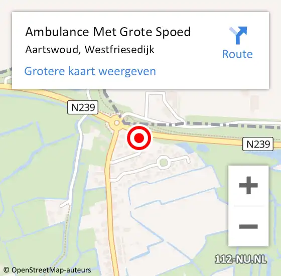 Locatie op kaart van de 112 melding: Ambulance Met Grote Spoed Naar Aartswoud, Westfriesedijk op 23 augustus 2023 11:31