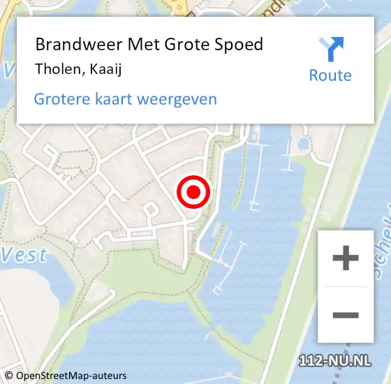 Locatie op kaart van de 112 melding: Brandweer Met Grote Spoed Naar Tholen, Kaaij op 23 augustus 2023 11:39