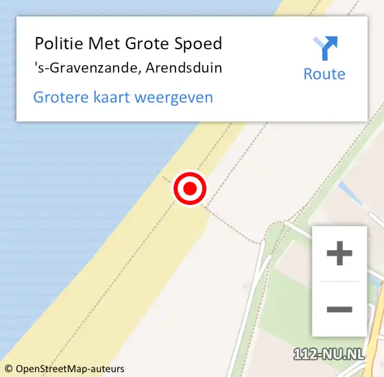 Locatie op kaart van de 112 melding: Politie Met Grote Spoed Naar 's-Gravenzande, Arendsduin op 23 augustus 2023 11:50