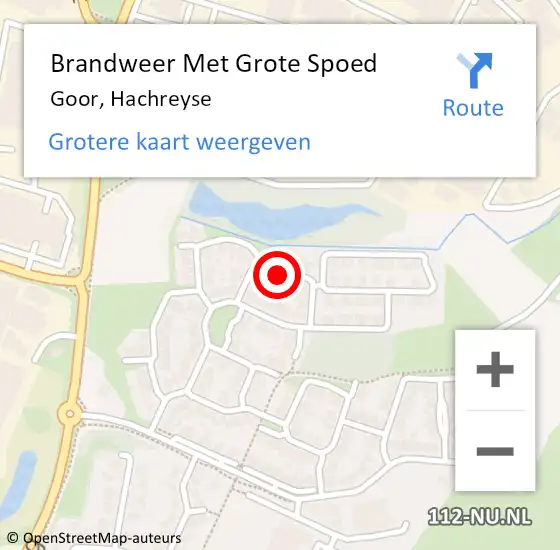 Locatie op kaart van de 112 melding: Brandweer Met Grote Spoed Naar Goor, Hachreyse op 23 augustus 2023 12:11