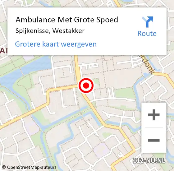 Locatie op kaart van de 112 melding: Ambulance Met Grote Spoed Naar Spijkenisse, Westakker op 23 augustus 2023 13:00