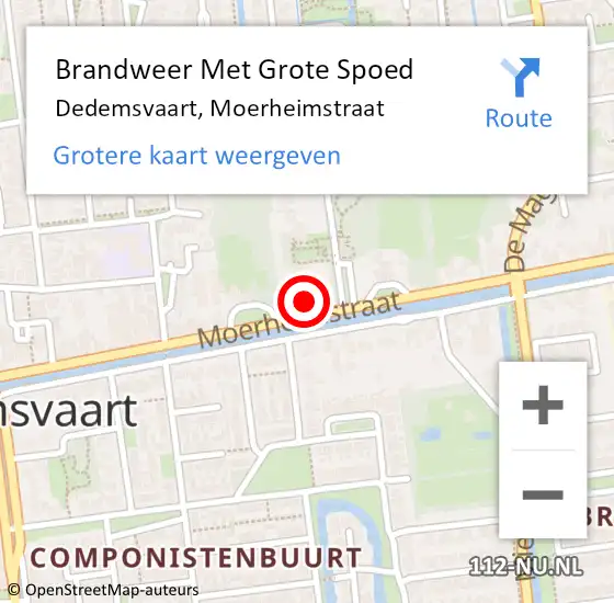 Locatie op kaart van de 112 melding: Brandweer Met Grote Spoed Naar Dedemsvaart, Moerheimstraat op 23 augustus 2023 13:08