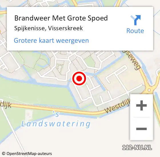 Locatie op kaart van de 112 melding: Brandweer Met Grote Spoed Naar Spijkenisse, Visserskreek op 23 augustus 2023 13:33