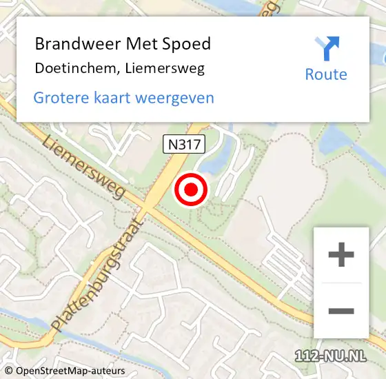 Locatie op kaart van de 112 melding: Brandweer Met Spoed Naar Doetinchem, Liemersweg op 23 augustus 2023 13:38