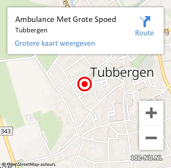 Locatie op kaart van de 112 melding: Ambulance Met Grote Spoed Naar Tubbergen op 23 augustus 2023 13:41