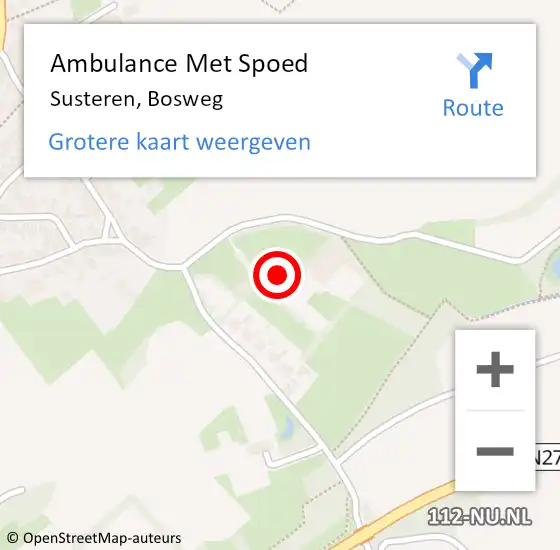 Locatie op kaart van de 112 melding: Ambulance Met Spoed Naar Susteren, Bosweg op 23 augustus 2023 13:42