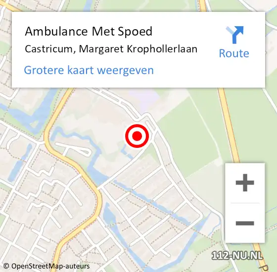 Locatie op kaart van de 112 melding: Ambulance Met Spoed Naar Castricum, Margaret Krophollerlaan op 23 augustus 2023 13:45