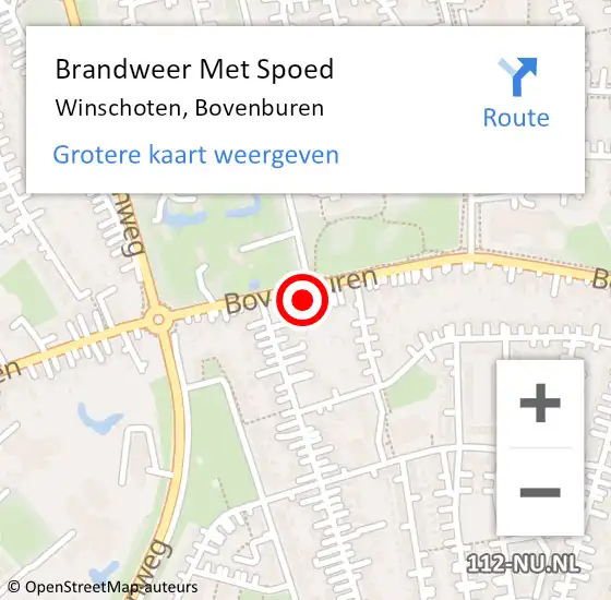Locatie op kaart van de 112 melding: Brandweer Met Spoed Naar Winschoten, Bovenburen op 23 augustus 2023 14:11