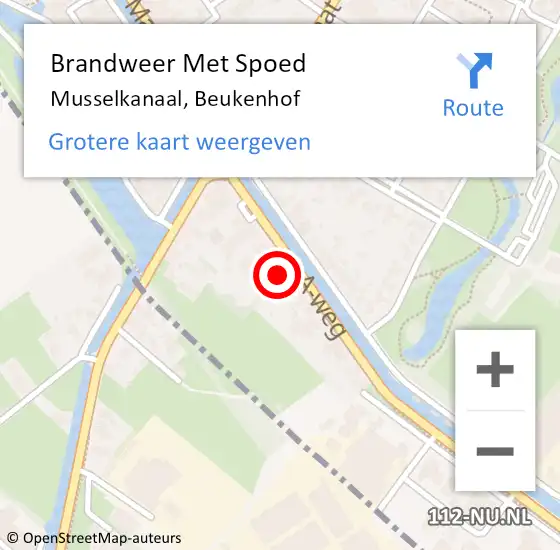 Locatie op kaart van de 112 melding: Brandweer Met Spoed Naar Musselkanaal, Beukenhof op 23 augustus 2023 14:29