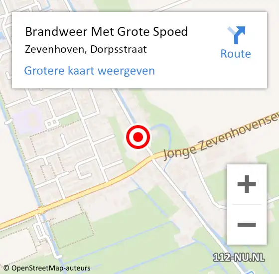 Locatie op kaart van de 112 melding: Brandweer Met Grote Spoed Naar Zevenhoven, Dorpsstraat op 23 augustus 2023 15:17