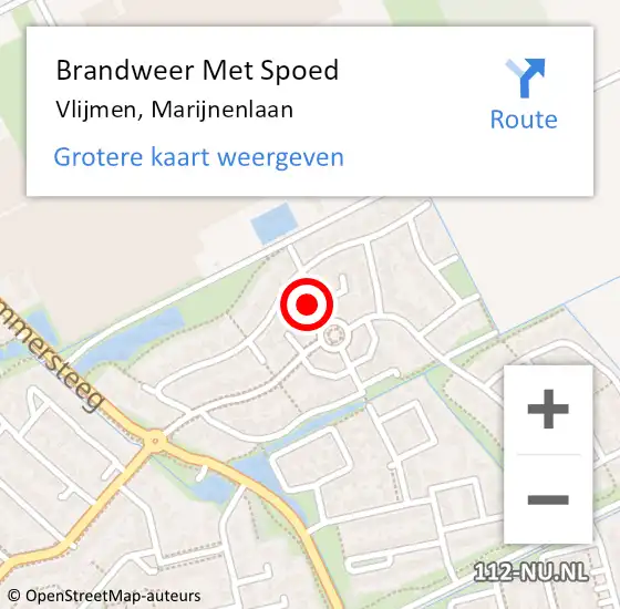 Locatie op kaart van de 112 melding: Brandweer Met Spoed Naar Vlijmen, Marijnenlaan op 23 augustus 2023 15:22