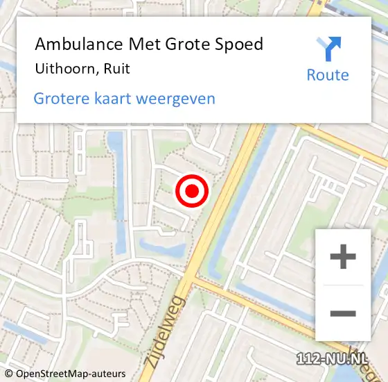 Locatie op kaart van de 112 melding: Ambulance Met Grote Spoed Naar Uithoorn, Ruit op 23 augustus 2023 15:42