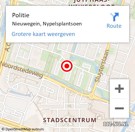 Locatie op kaart van de 112 melding: Politie Nieuwegein, Nypelsplantsoen op 23 augustus 2023 16:11