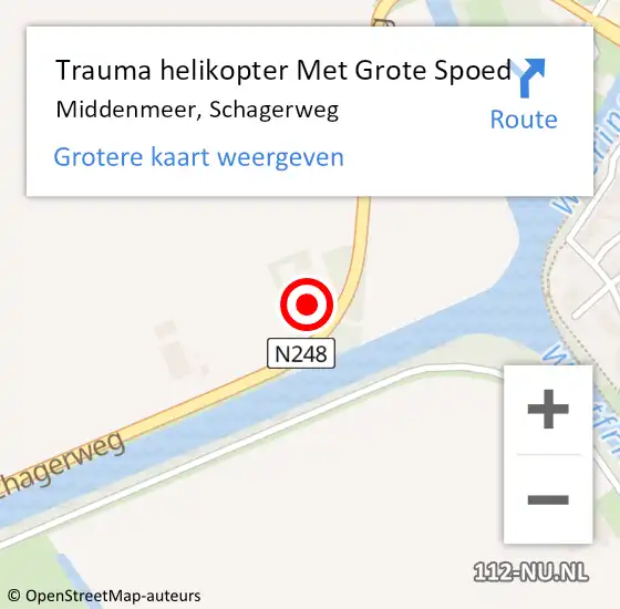 Locatie op kaart van de 112 melding: Trauma helikopter Met Grote Spoed Naar Middenmeer, Schagerweg op 23 augustus 2023 16:13