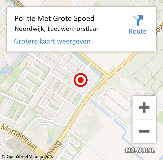 Locatie op kaart van de 112 melding: Politie Met Grote Spoed Naar Noordwijk, Leeuwenhorstlaan op 23 augustus 2023 16:26