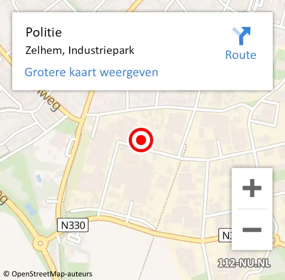 Locatie op kaart van de 112 melding: Politie Zelhem, Industriepark op 23 augustus 2023 17:37