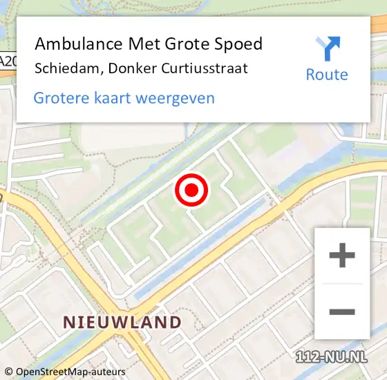 Locatie op kaart van de 112 melding: Ambulance Met Grote Spoed Naar Schiedam, Donker Curtiusstraat op 23 augustus 2023 18:13