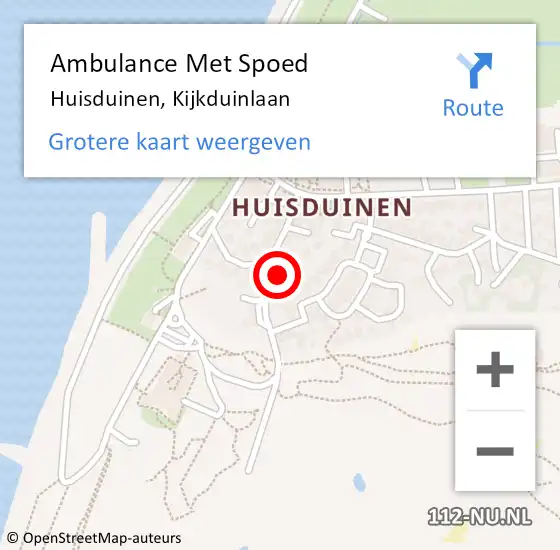 Locatie op kaart van de 112 melding: Ambulance Met Spoed Naar Huisduinen, Kijkduinlaan op 23 augustus 2023 19:22