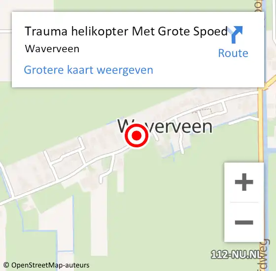 Locatie op kaart van de 112 melding: Trauma helikopter Met Grote Spoed Naar Waverveen op 23 augustus 2023 20:09