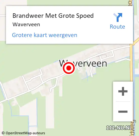 Locatie op kaart van de 112 melding: Brandweer Met Grote Spoed Naar Waverveen op 23 augustus 2023 20:09