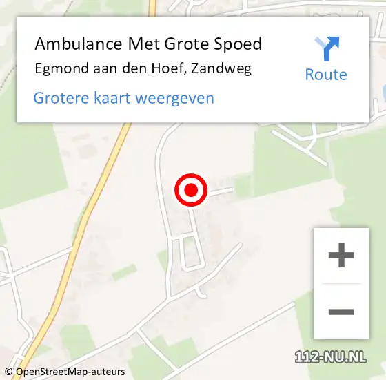 Locatie op kaart van de 112 melding: Ambulance Met Grote Spoed Naar Egmond aan den Hoef, Zandweg op 23 augustus 2023 21:20