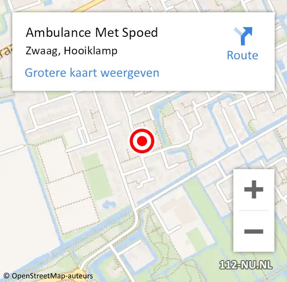 Locatie op kaart van de 112 melding: Ambulance Met Spoed Naar Zwaag, Hooiklamp op 23 augustus 2023 23:20