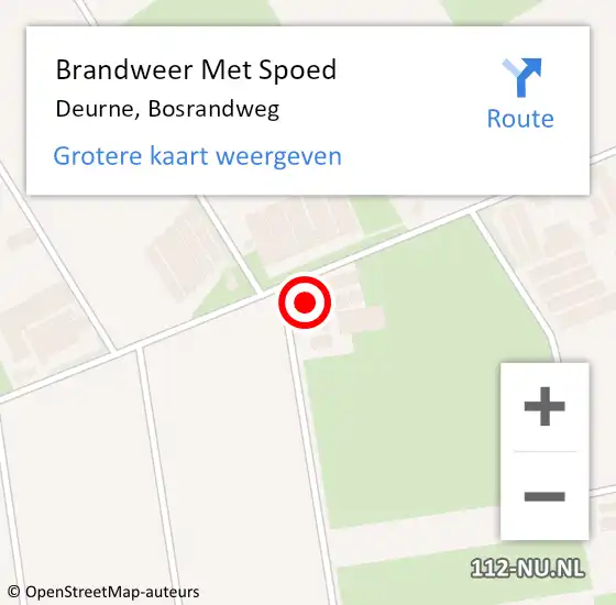 Locatie op kaart van de 112 melding: Brandweer Met Spoed Naar Deurne, Bosrandweg op 23 augustus 2023 23:55