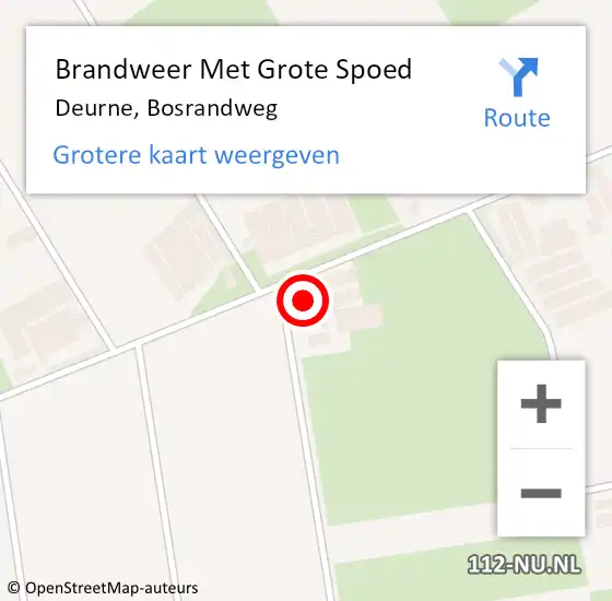 Locatie op kaart van de 112 melding: Brandweer Met Grote Spoed Naar Deurne, Bosrandweg op 23 augustus 2023 23:58