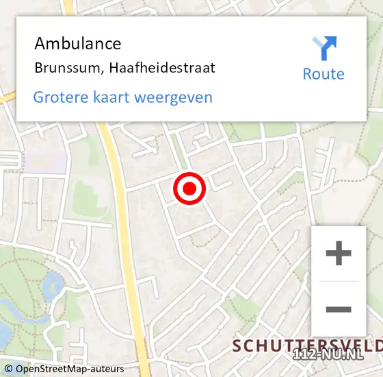 Locatie op kaart van de 112 melding: Ambulance Brunssum, Haafheidestraat op 5 september 2014 17:24